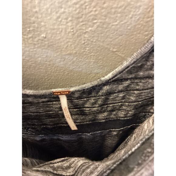 Free People Hazy Daze Gray Black Sheer Lace Sexy Knit Maxi Dress w Slits S NWOT - Picture 4 of 9